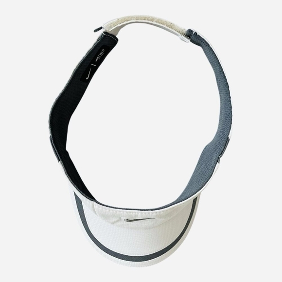 Nike Featherlight Dri-Fit Visor Hat Adjustable White Gray Golf Hat Unisex VG - Picture 7 of 7